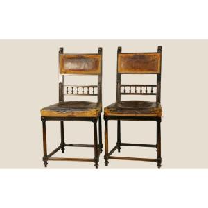 Pair Of 18th Century Decorative Chairs, Renaissance Style