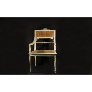 Louis XVI Style Caned Armchair