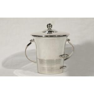 Art Deco Ice Bucket, Silver-plated Metal