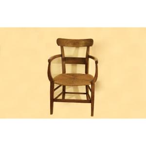 Country Armchair, 19th Century Straw