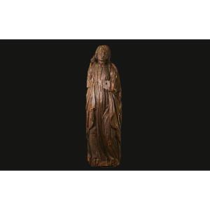 Romanesque Statue, Circa 1450-1500, Oak