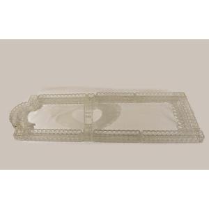 Val Saint Lambert Cristal Table Flower Display, "bamboo" Model 