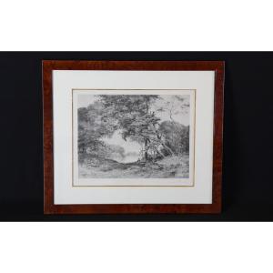 Tancrède Abraham, Signed Engraving, 19th Century