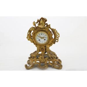 Fireplace Ornament, Clocks, Gilt Bronze, 19th Century