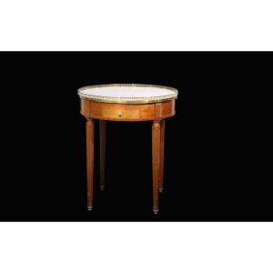 19th Century Bouillotte Table, Carrara Marble 