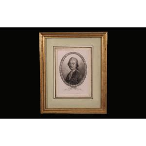 Portrait Of Jf De La Harpe, Engraving (27x22cm)