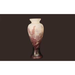 Small Vase Signed Gallé (height: 15.5 Cm)