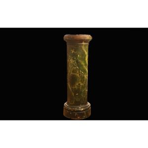 19th-century Terracotta Column And Pedestal  
