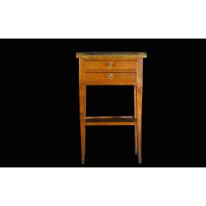 Louis XVI Pedestal Table, Marble, 18th Century 