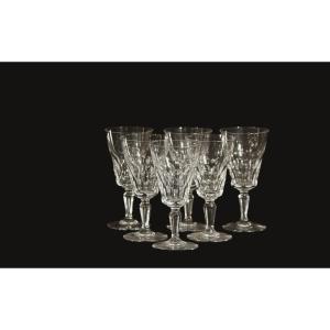 6 Baccarat Crystal Glasses "la Belle France" 