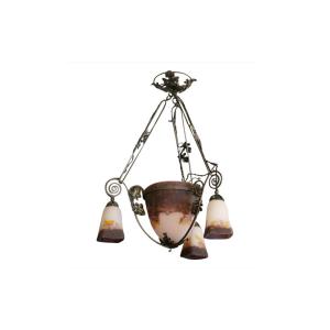 1900s Pâte De Verre Chandelier