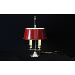 Bouillotte Lamp In Silver-plated Bronze, XIXᵉ