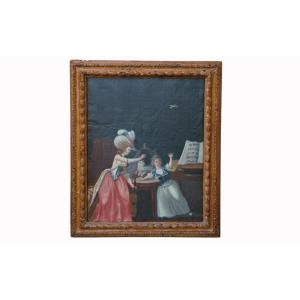 Oil On Canvas Eighteenth Century, Louis XIV Period Framework