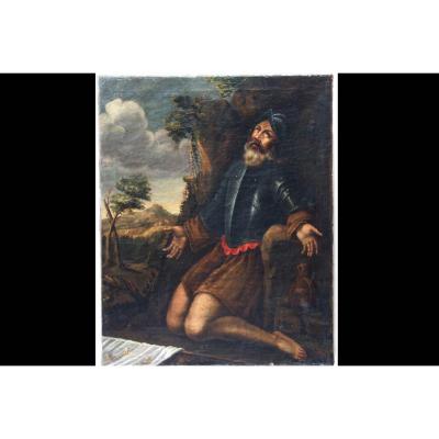 Soldier Prayer,17th Century, Oil On Canvas