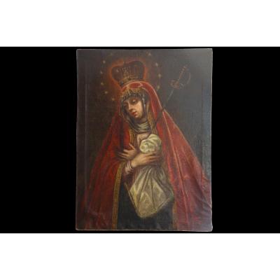 Mater Dolorosa XVIIth Century, Oil On Canvas