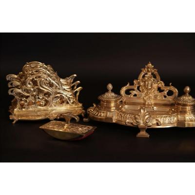 Office Necessary In Gilt Bronze, XIXth Century