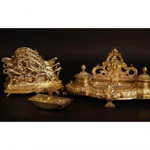 Office Kit In Bronze, XIXth Century