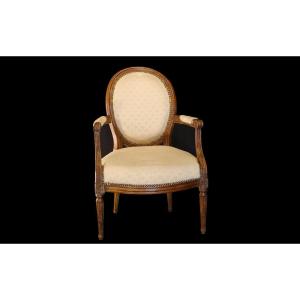 Louis XVI Medallion Armchair Stamped A. Gaillard, XVIIIth Century