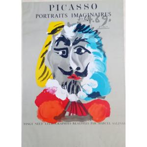Pablo Picasso. Poster For The 20 Lithographs Of "imaginary Portraits"