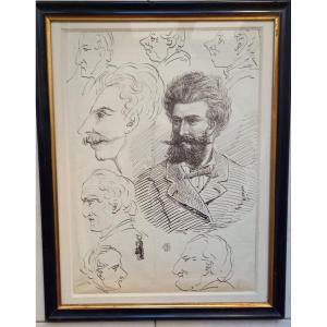 Beautiful 19th-century Pen Drawing 