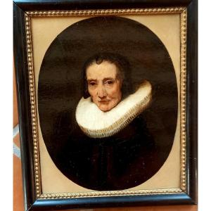 19th-century Oil On Wood After Rembrandt