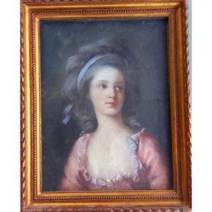 2 18th Century Portraits In Pastel Pendants