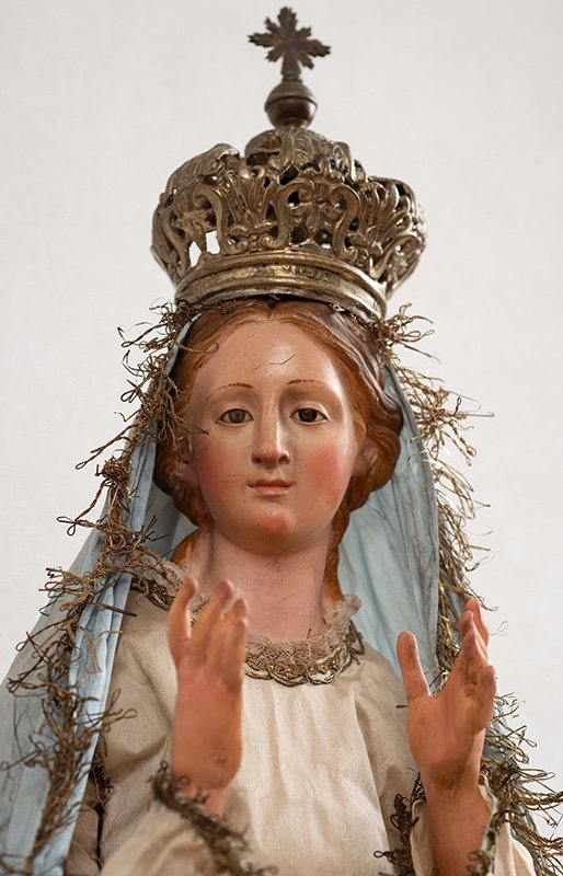 Scultura antica Napoletana raffigurante "Madonna Immacolata". Napoli XIX secolo.-photo-2