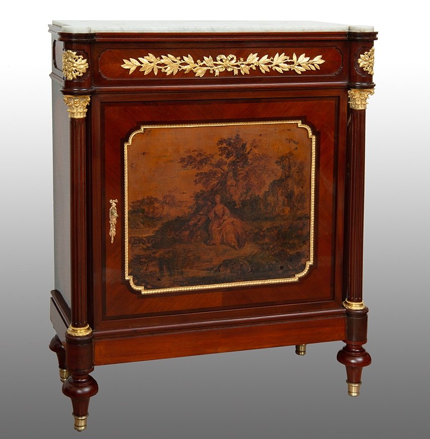 Credenza antica Napoleone III Francese alla maniera di "Vernis Martin". Periodo XIX secolo.