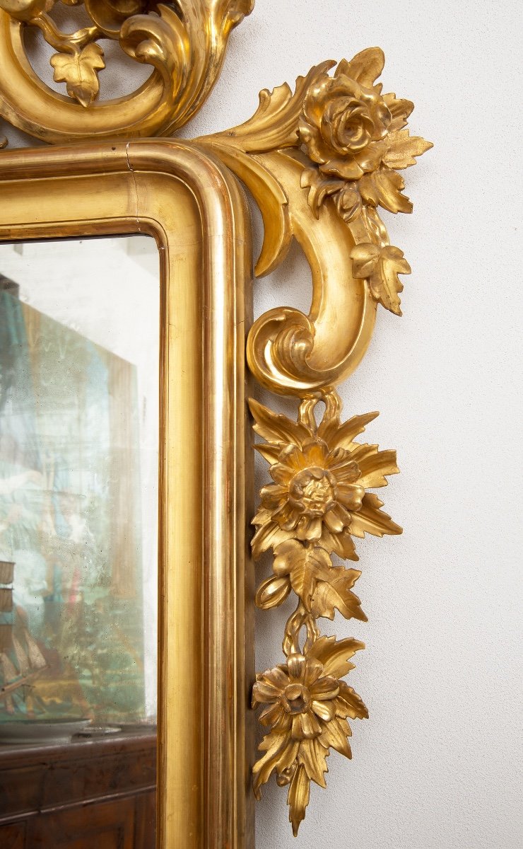 Elegante specchiera Luigi Filippo napoletana della prima metà del 800-photo-4