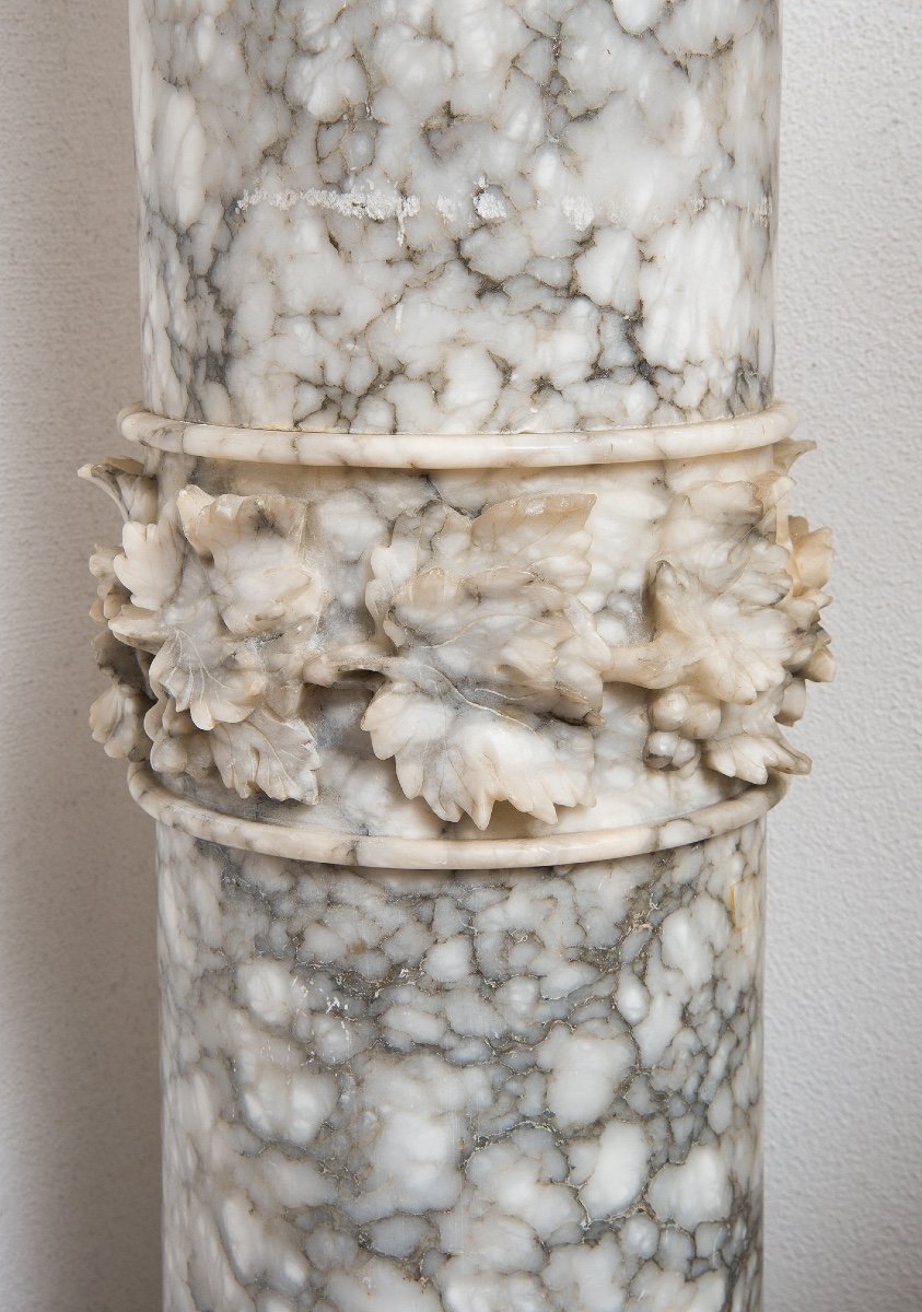 Colonna Romana in alabastro fiorito appartenente alla seconda metà del XIX secolo.-photo-2