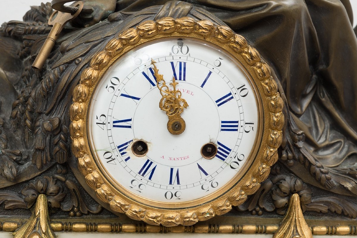 Orologio Napoleone III Francese in bronzo dorato e bronzo patinato.19secolo-photo-3