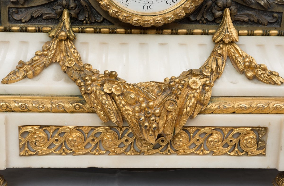 Orologio Napoleone III Francese in bronzo dorato e bronzo patinato.19secolo-photo-2