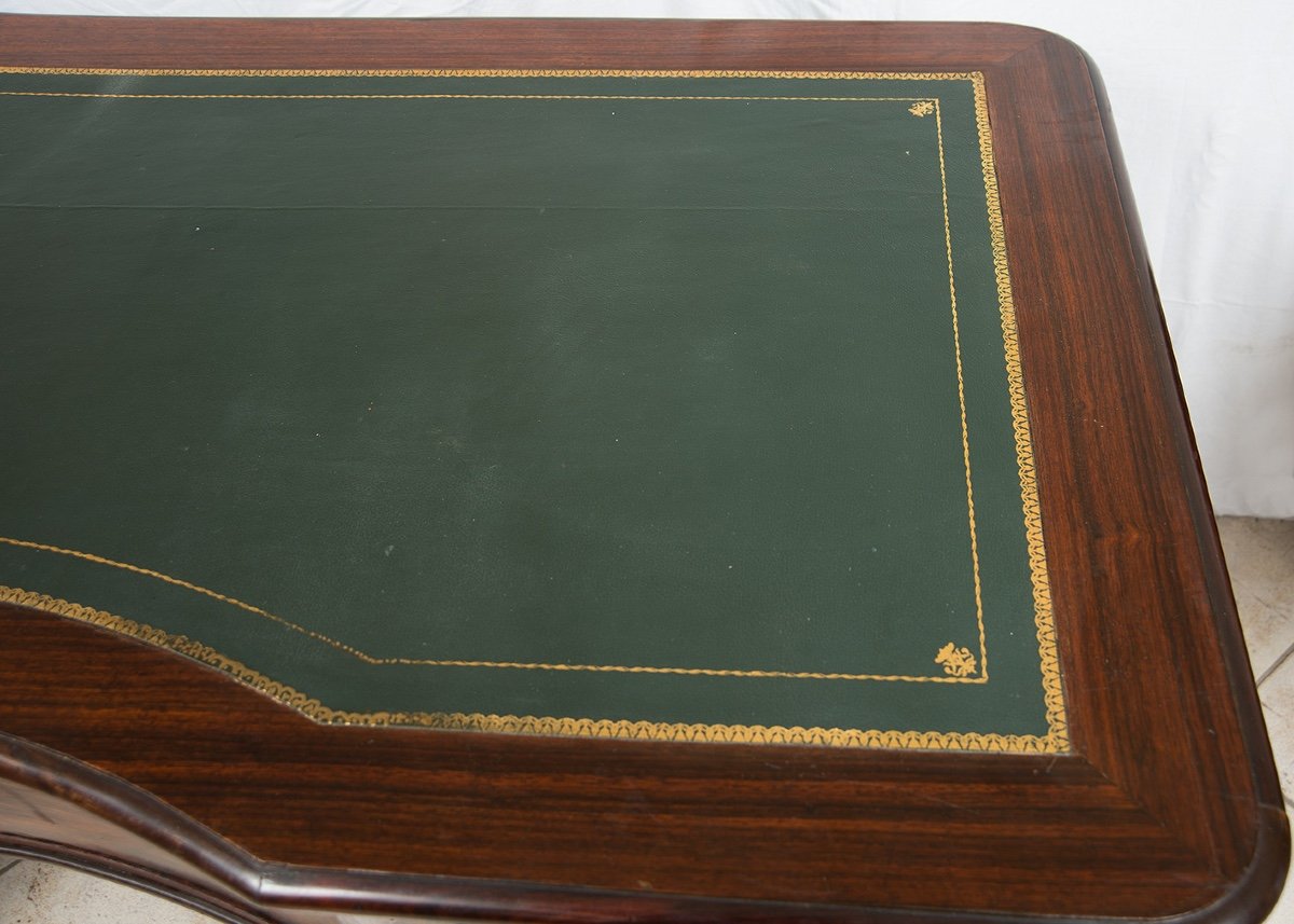 Scrivania antica Luigi Filippo Napoletana in legno esotico pregiato 19secolo-photo-3