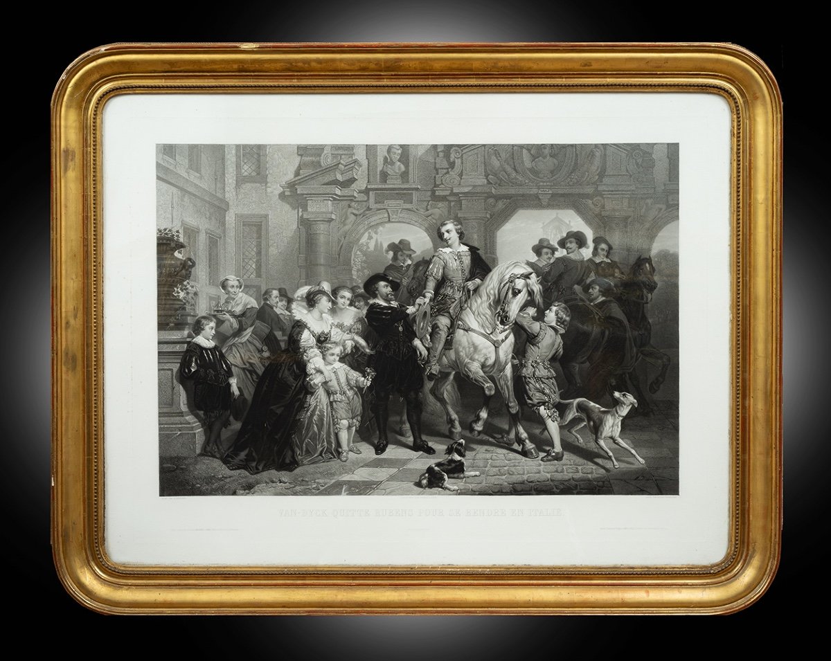 Stampa Napoleone III Francese con cornice coeva 19secolo