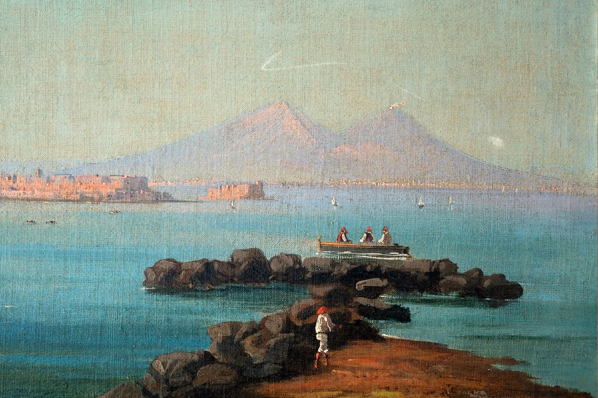 Quattro dipinti antichi raffigurante quattro scorci di Napoli-photo-3