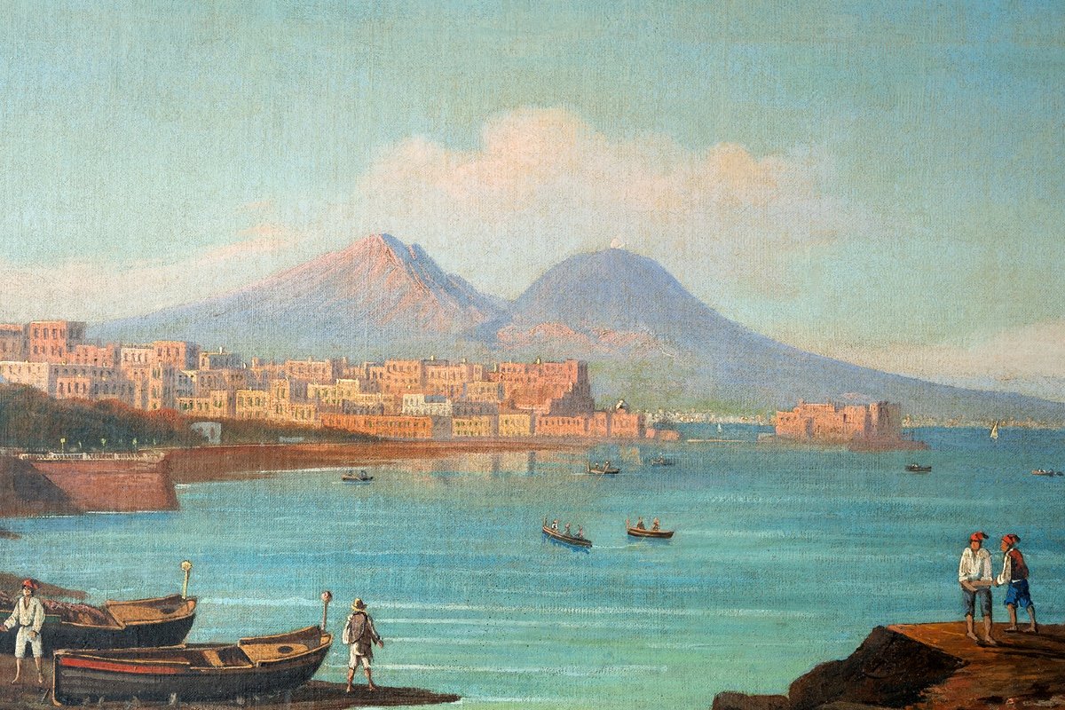 Quattro dipinti antichi raffigurante quattro scorci di Napoli-photo-4