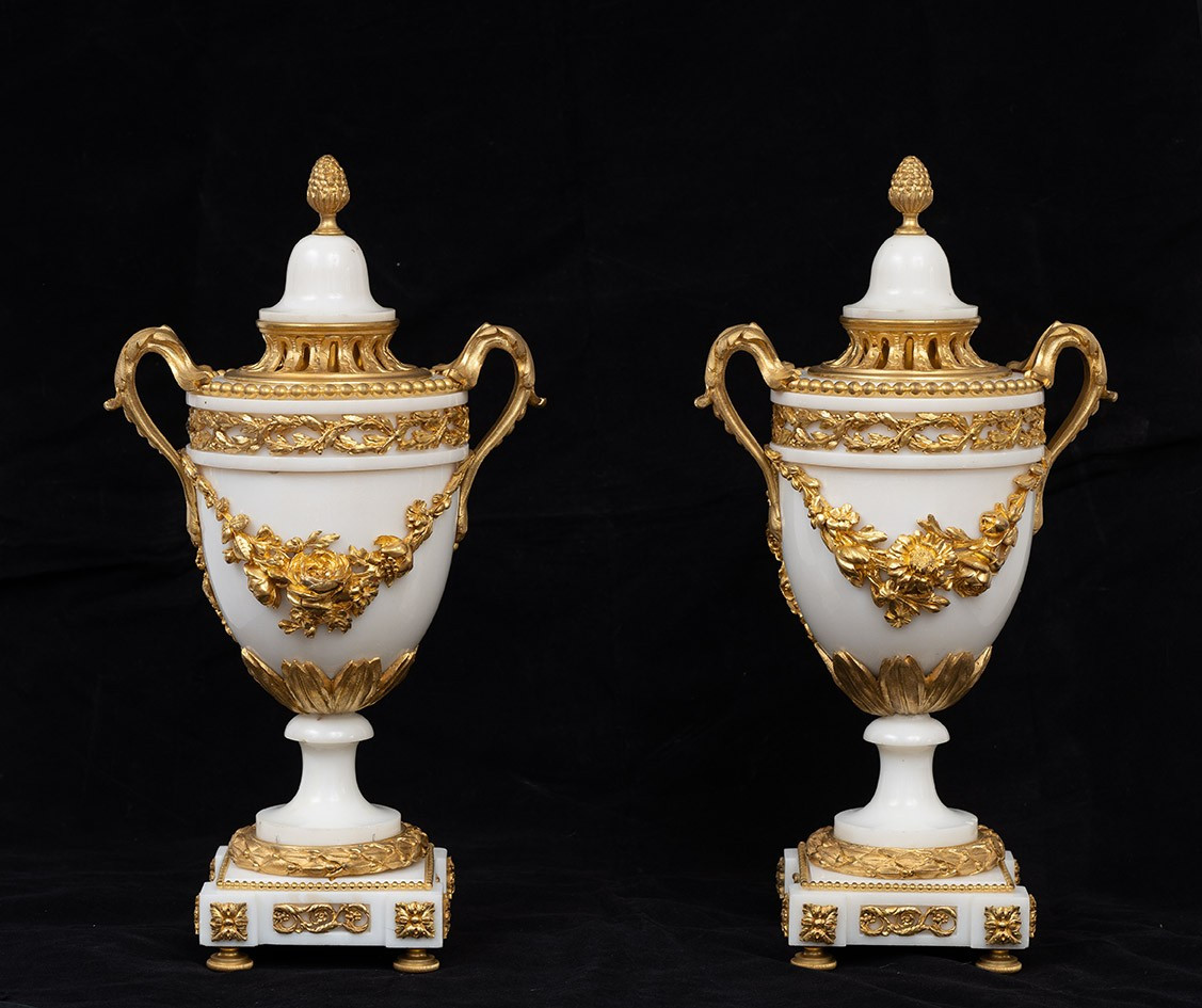 Coppia di cassolette/Vasi antichi Napoleone III 19secolo