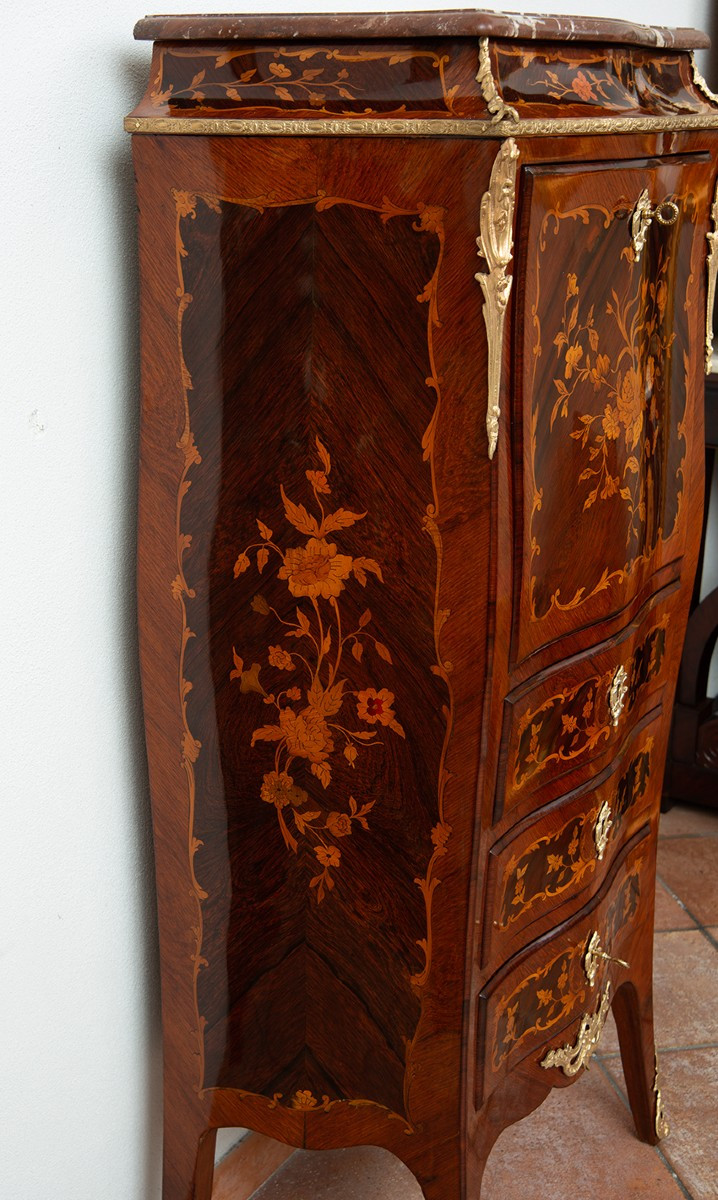 Secretaire antico Napoleone III Francese in legni esotici pregiati 19secolo.-photo-3