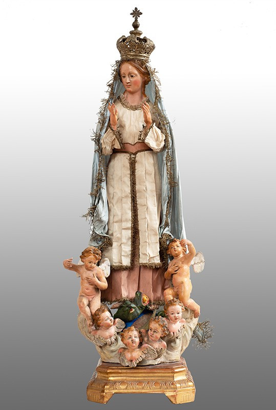 Scultura antica Napoletana raffigurante la Madonna Immacolata 19secolo