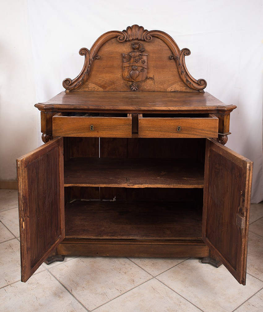 Credenza antica in legno massello di ulivo 19secolo-photo-4