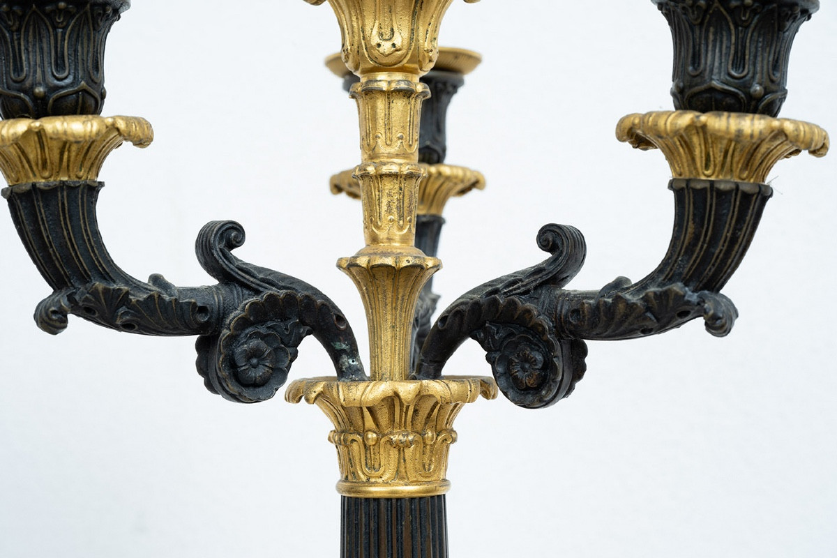 Coppia di candelabri Carlo X Francese 19secolo-photo-2