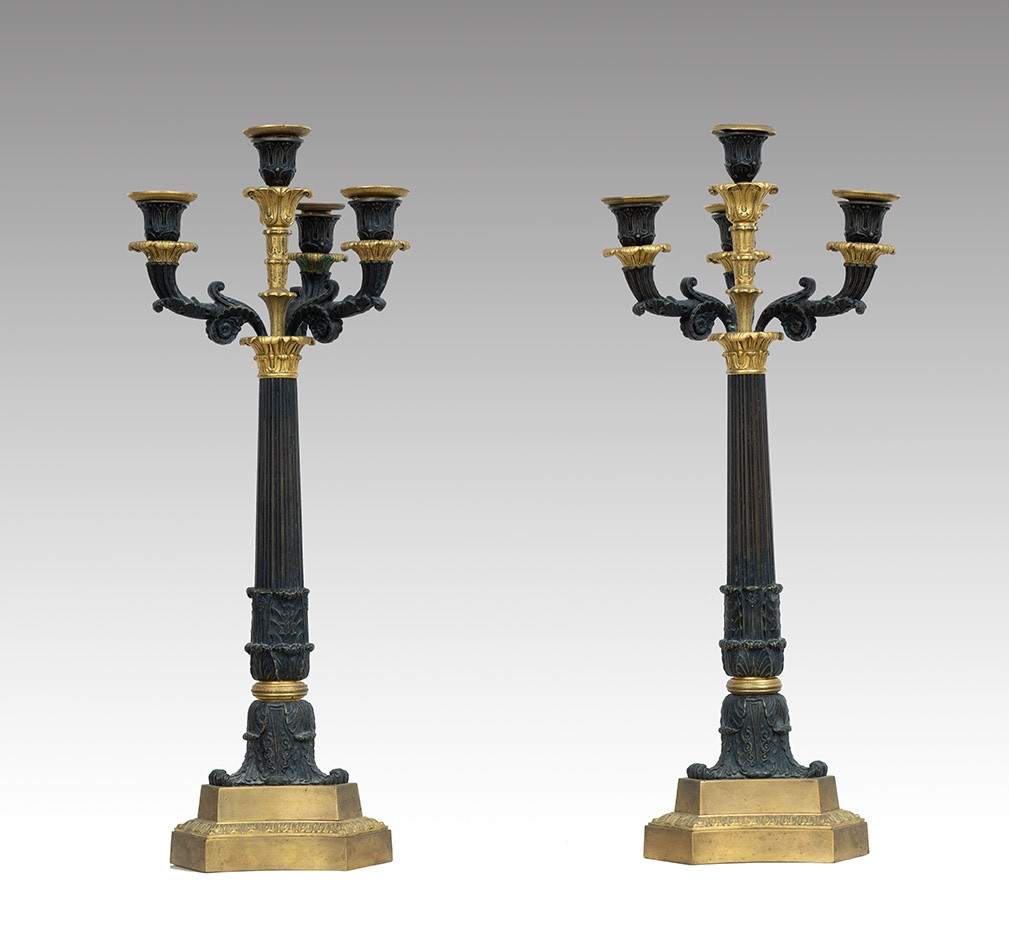 Coppia di candelabri Carlo X Francese 19secolo