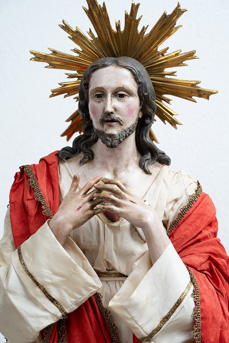 Scultura antica Napoletana raffigurante Il Cuore di Gesù 18secolo-photo-2