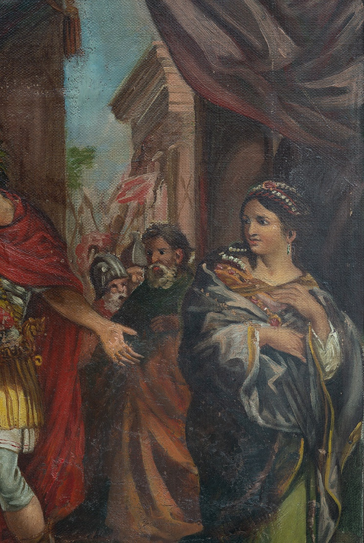 Dipinto antico Neoclassico raffigurante una scena mitologica. Napoli fine XVIII secolo.-photo-3