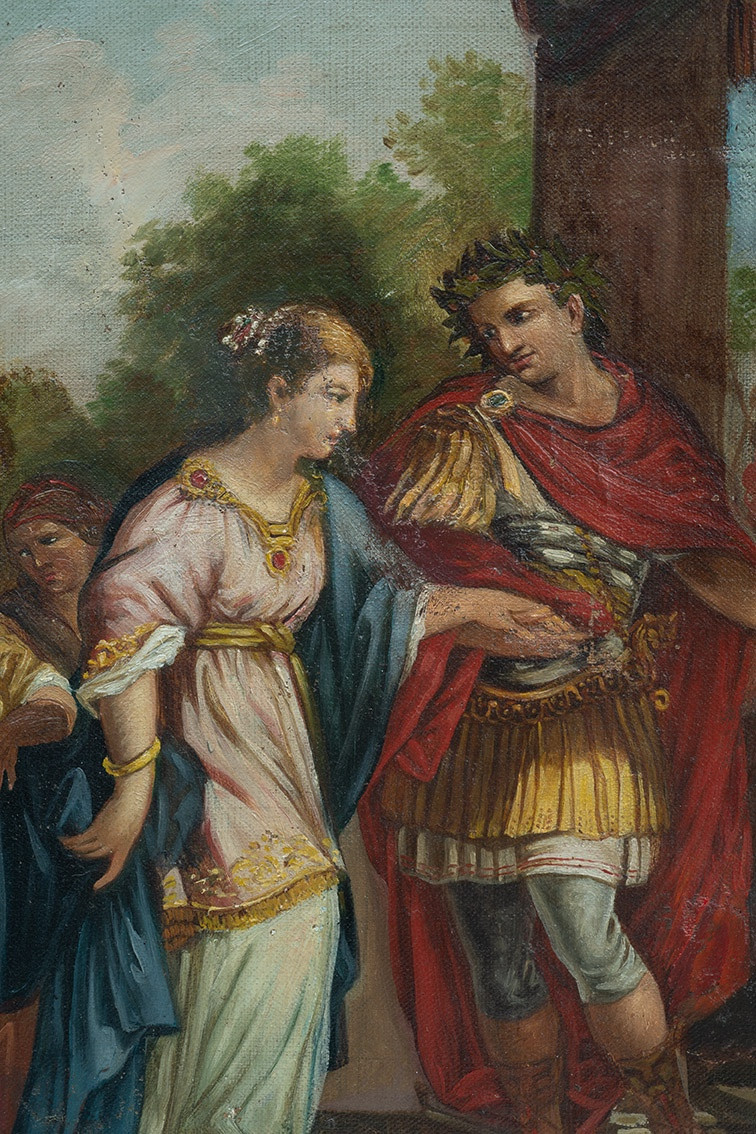 Dipinto antico Neoclassico raffigurante una scena mitologica. Napoli fine XVIII secolo.-photo-4