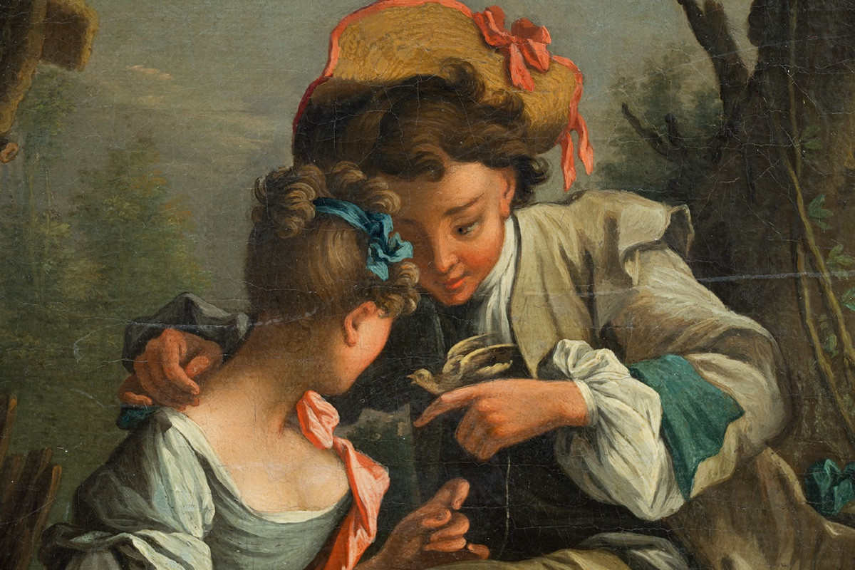 Coppia di dipinti antichi olio su tela 18secolo-photo-4