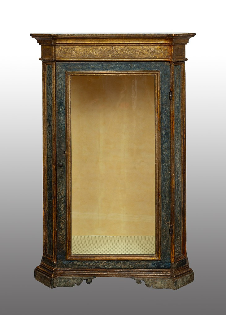 Vetrina/Scarabattola in legno laccato e dorato di origine Napoletana 18secolo