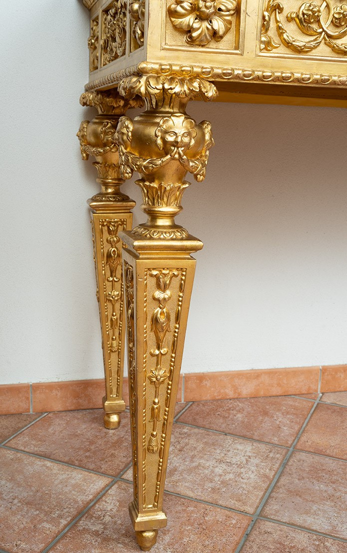 Consolle antica dorata Luigi XVI Napoletana 18secolo.-photo-4