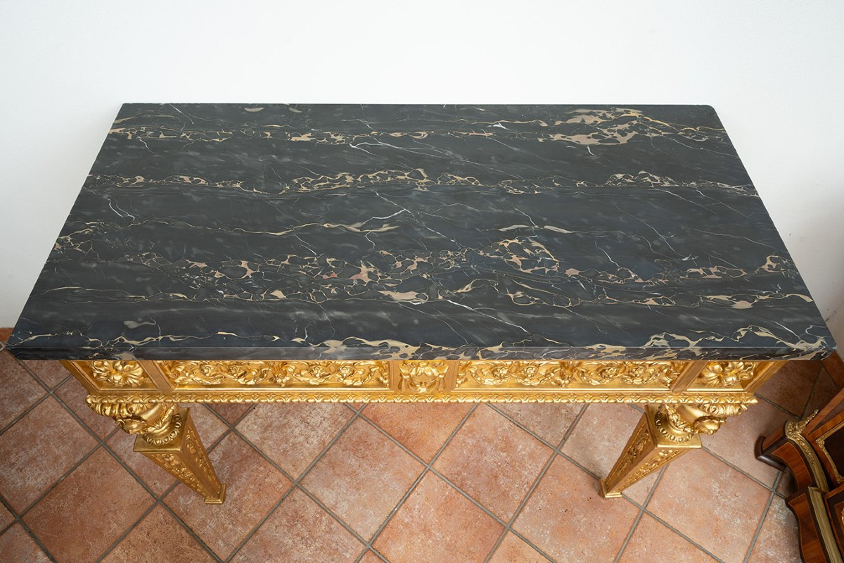 Consolle antica dorata Luigi XVI Napoletana 18secolo.-photo-2