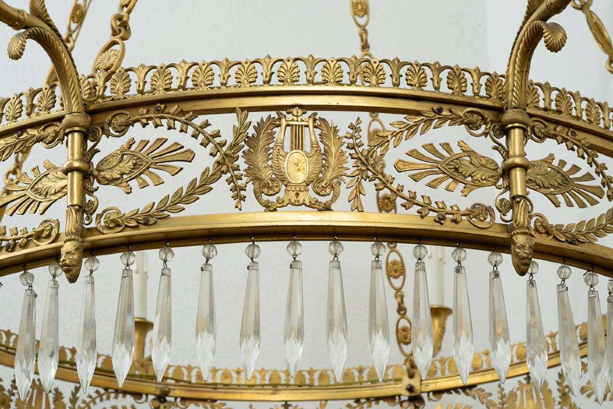Lampadario antico Impero francese 19secolo.-photo-3